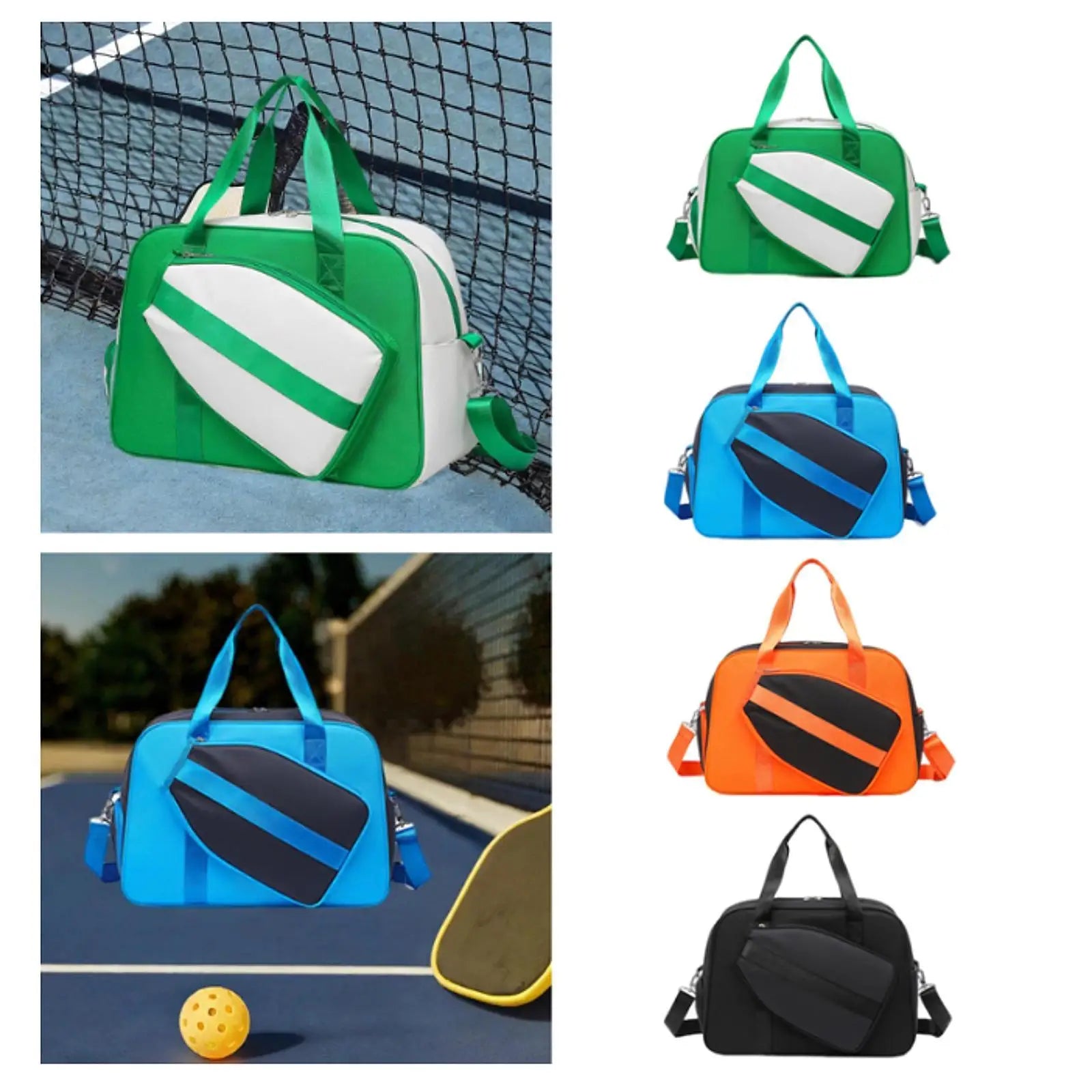 Pickleball Bag Tote Gym Bag Large Capacity Lightweight with Shoe Compartment Sport Tote for Racquet Pickleball Paddles Badminton