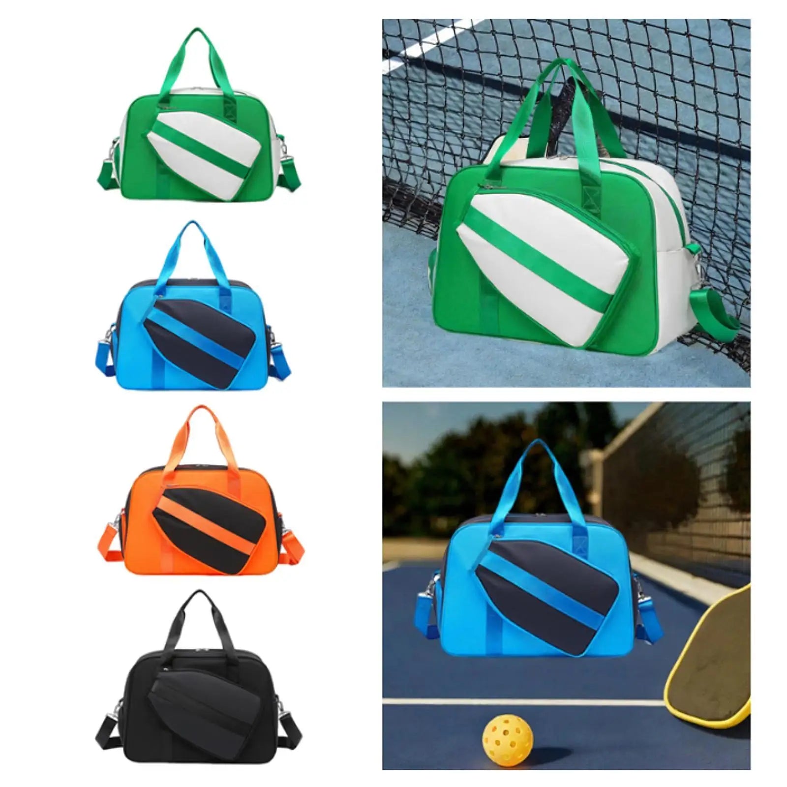 Pickleball Bag Tote Gym Bag Large Capacity Lightweight with Shoe Compartment Sport Tote for Racquet Pickleball Paddles Badminton