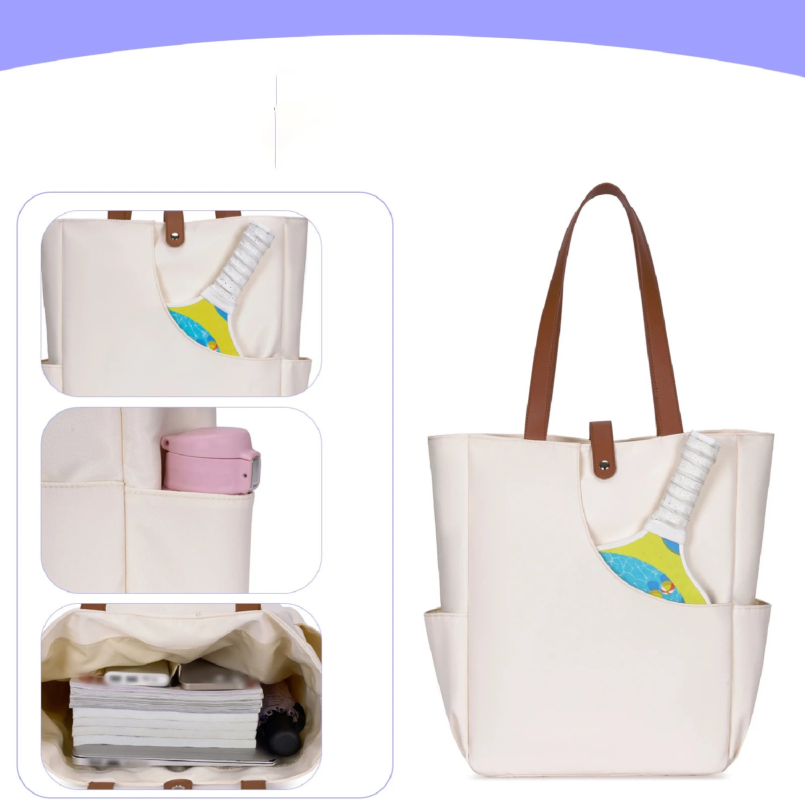 Pickleball Tote Bag with Pocket